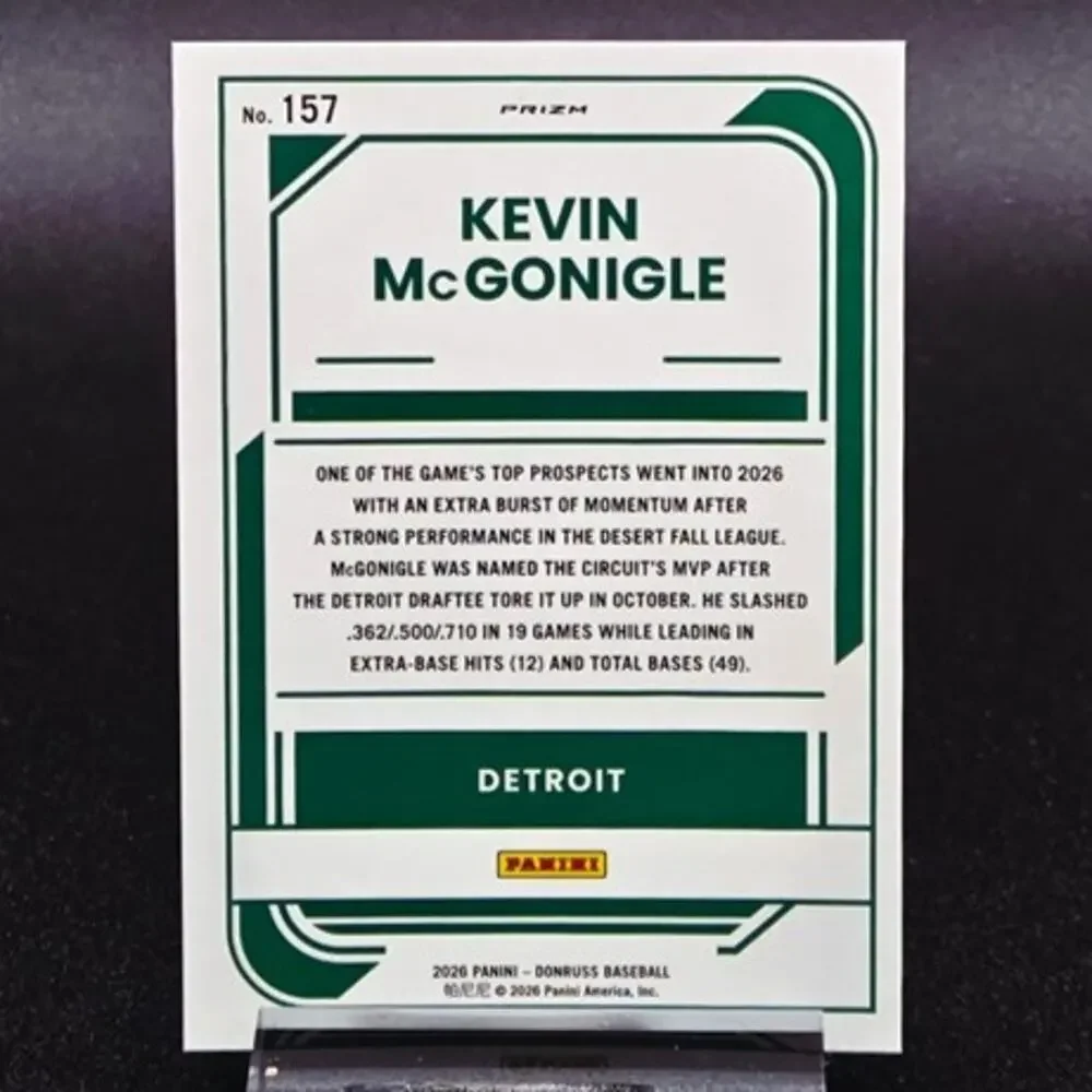 Kevin McGonigle Optic Jazz Refractor SSP Detroit Tigers Top Prospect Case Hit